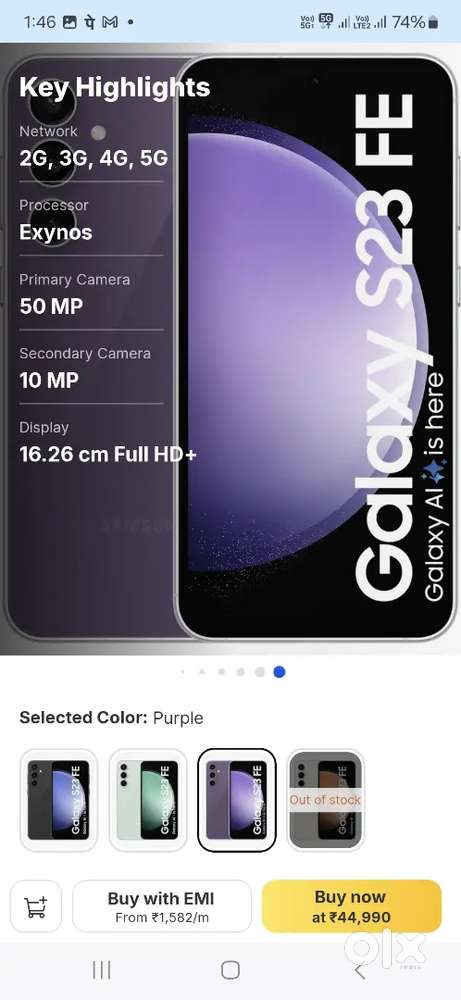 Samsung galaxy S23 Fe