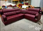 S type handle MDF polish plank l shape sofa set in STARF FURNITURE