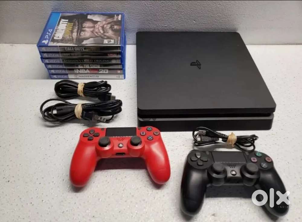 Sony PlayStation 4 1TB Console - 2 Controllers, 6 Games, Cords -