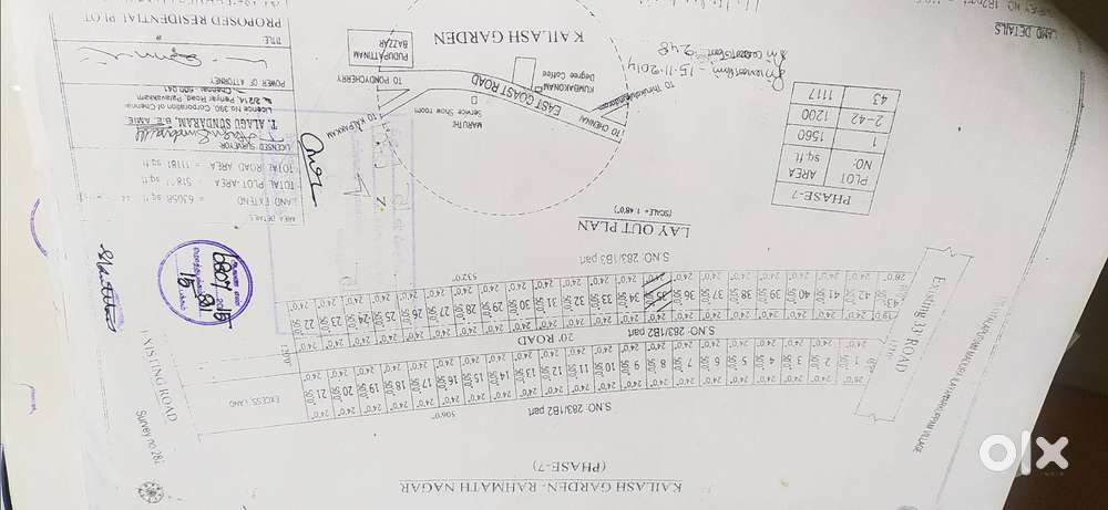 Land for sale-1200 sq ft ECR road,  pudupattinam village