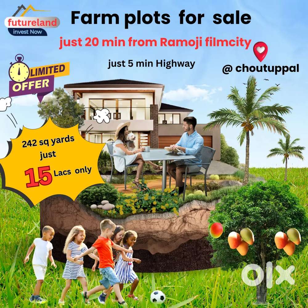Ramojifilmcity to just 20 min drive. Farm plot for sale