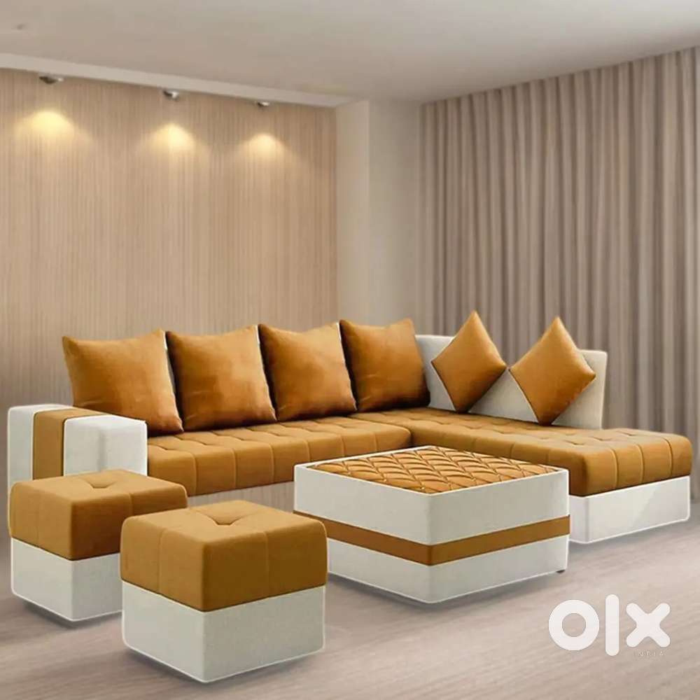 8 seater l sofa set with center table in emi available Aliyar Arham