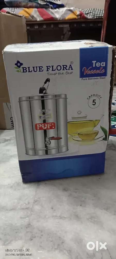 Blue flora tea vessels stainless steel