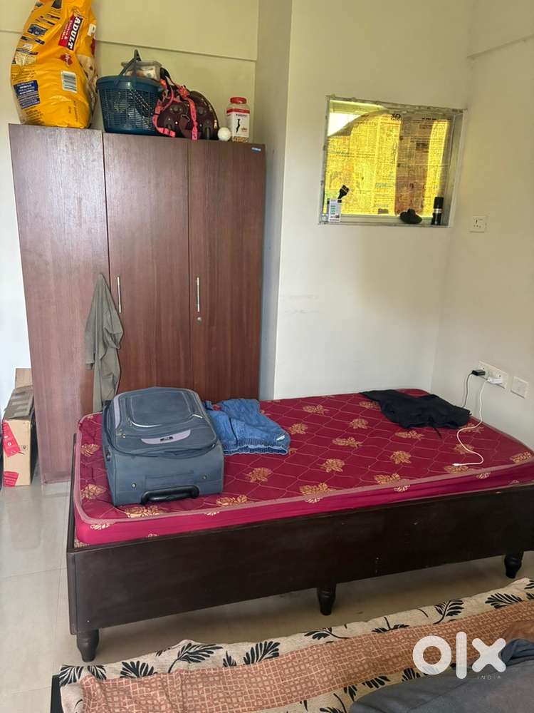 Bed and wardrobe