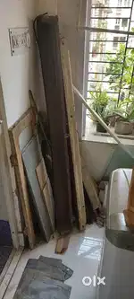 Wooden Frame, bottom, one glass window & miscellaneous items for sale