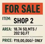 Shop 2 for sale @ 19,00,000/-