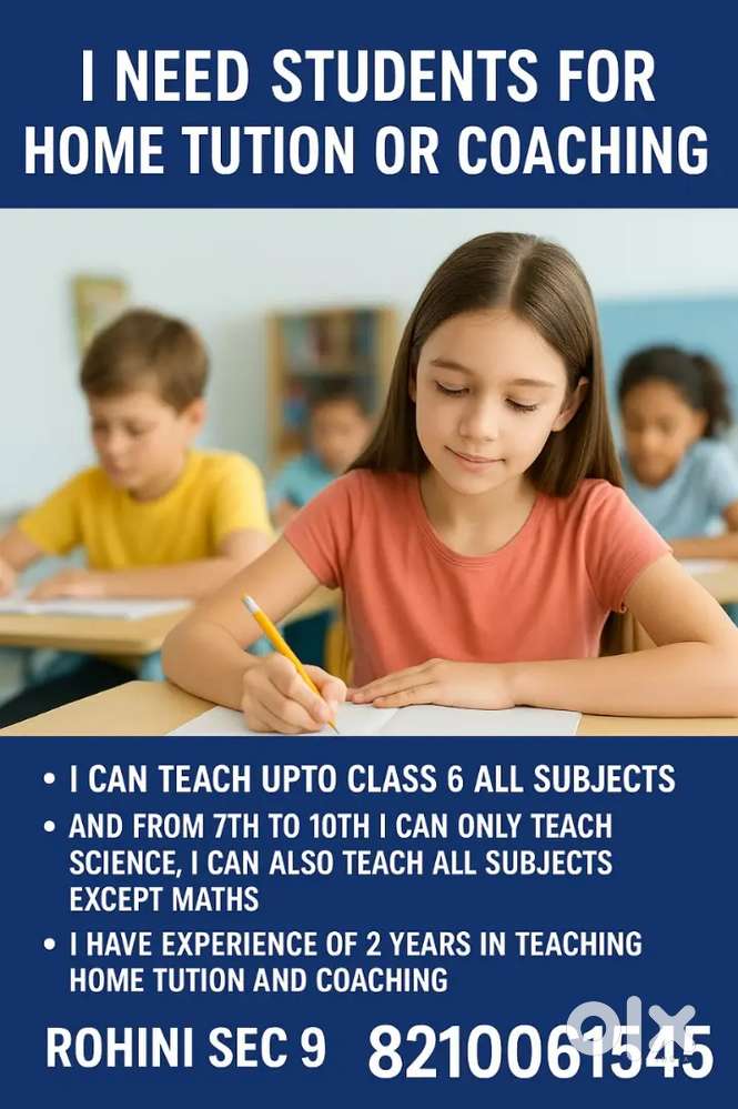 Students and coaching required for home tution
