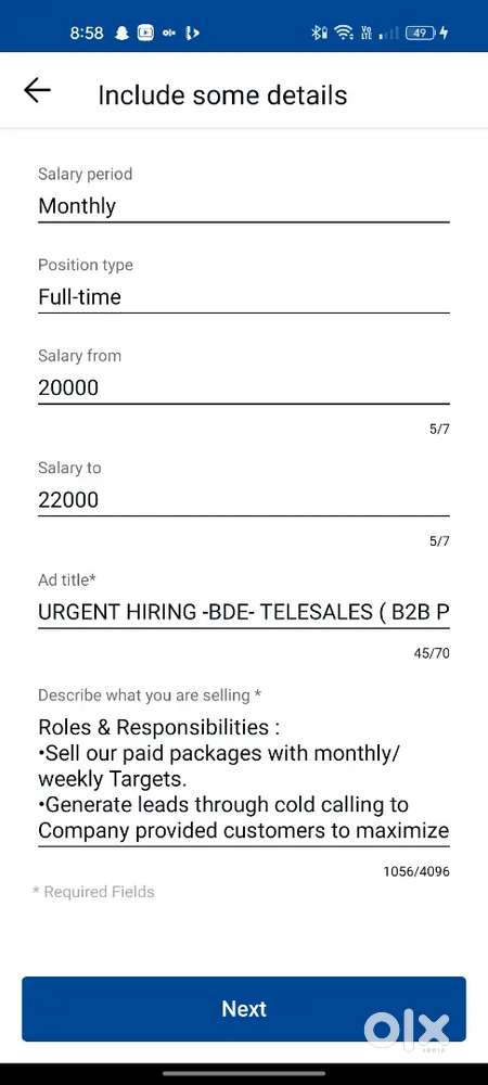 URGENT HIRING -BDE- TELESALES ( B2B PROCESS )
