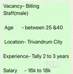 Billing & accounting staff - Male