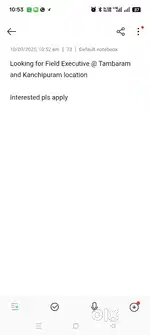Looking for Field sales executive - Tambaram & Kanchipuram