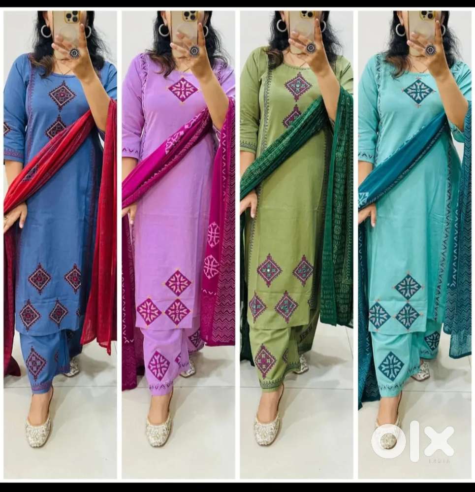 Primium rich Cotton block print 3pcs suit