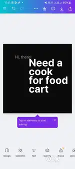 Need cook for food  cart