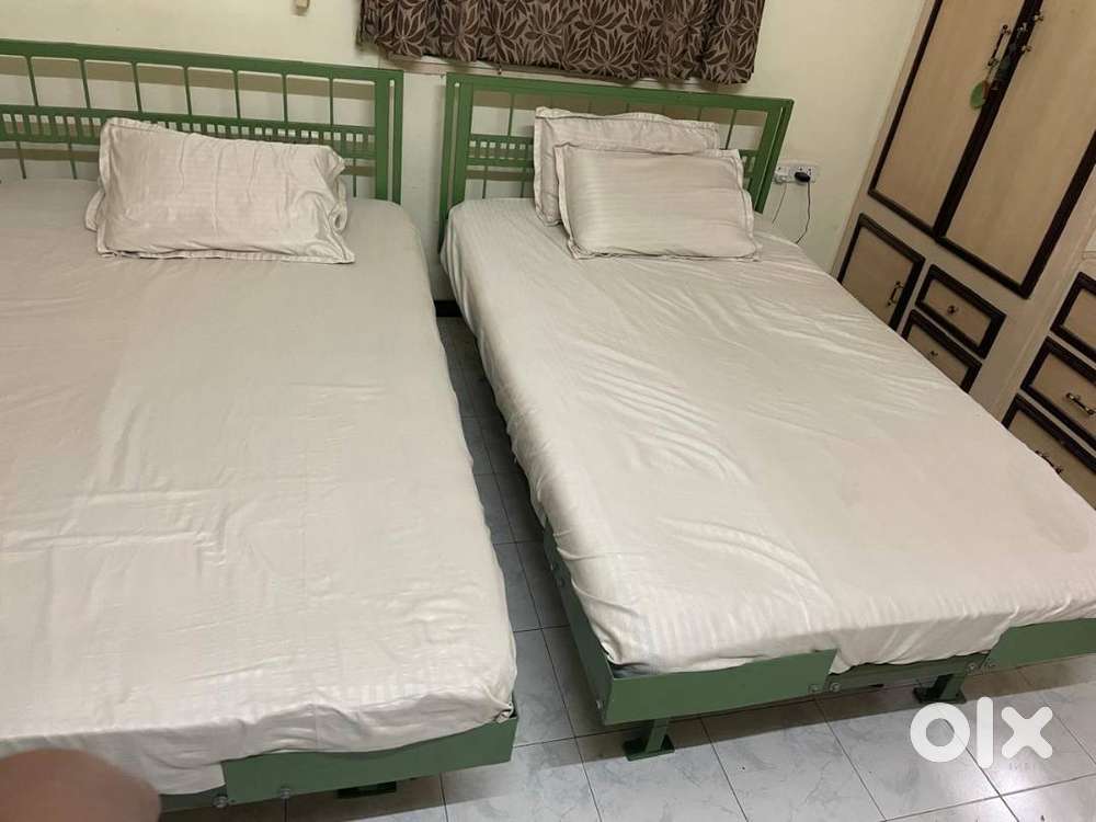 steel cot with coir on bed - 2 nos 6x4 feet