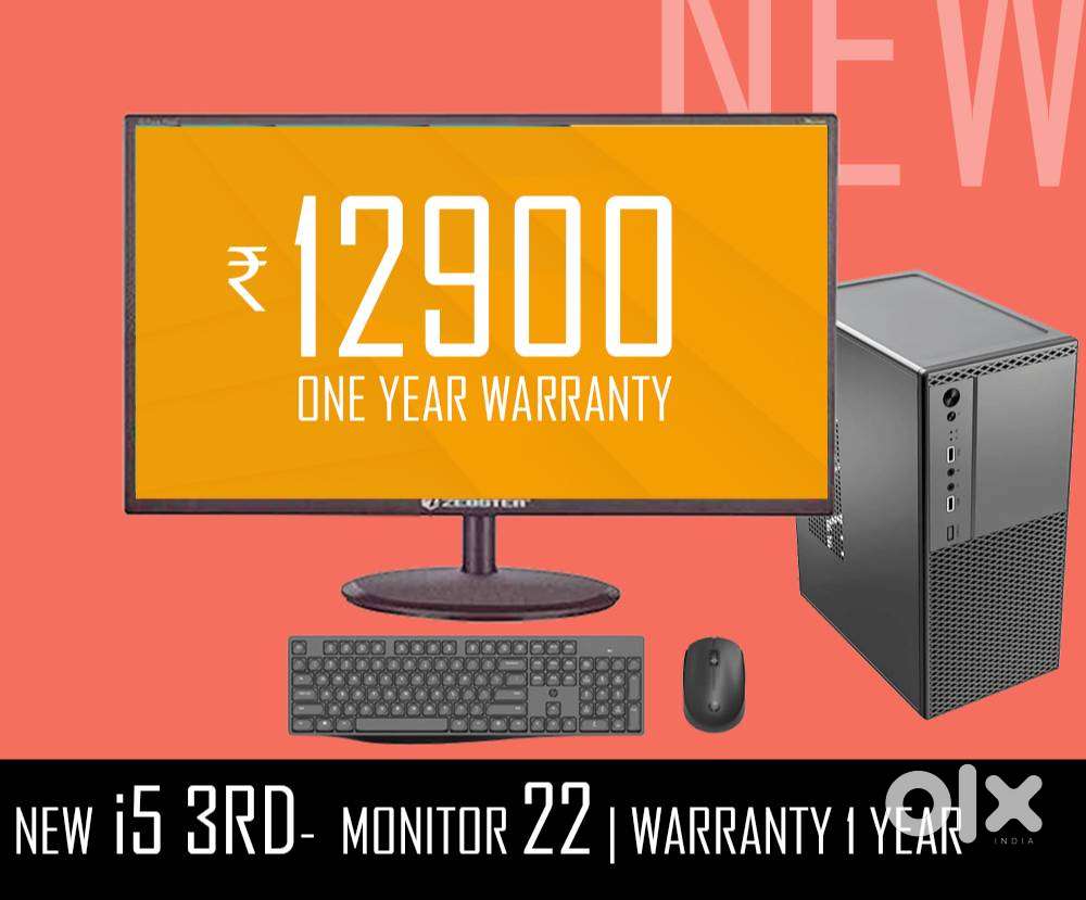 22 INCH MONITOR  COMPUTER I5 RD GEN  8GB RAM CPU  WARRANTY 1 YEAR
