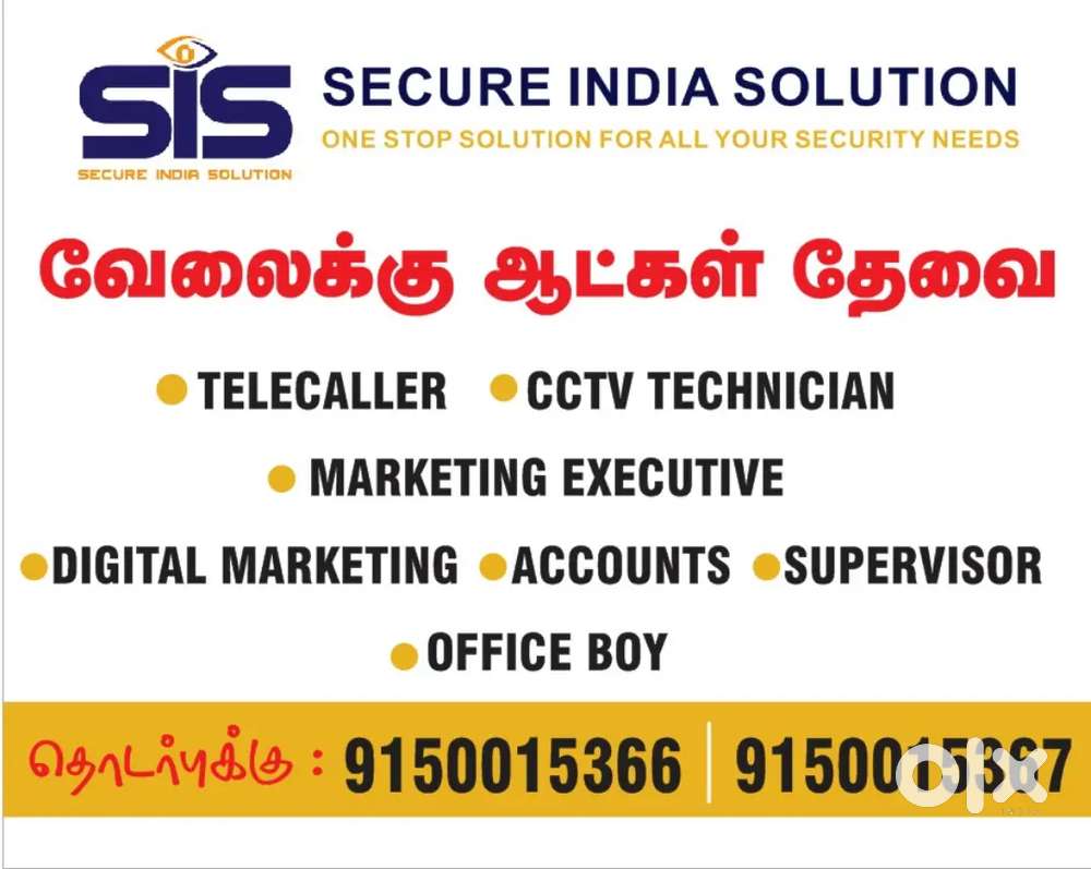 வேலைக்கு ஆட்கள் தேவை