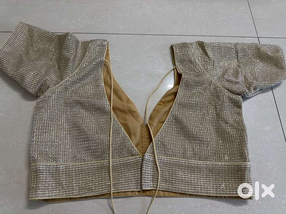 Shimmer Golden Readymade Blouse – Partywear / Ethnic Wear