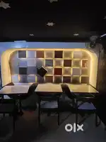 Lighting sofa with table and chairs