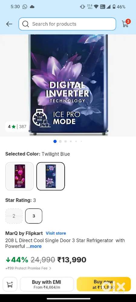 Fridge single door 208 litters just 5 month's old