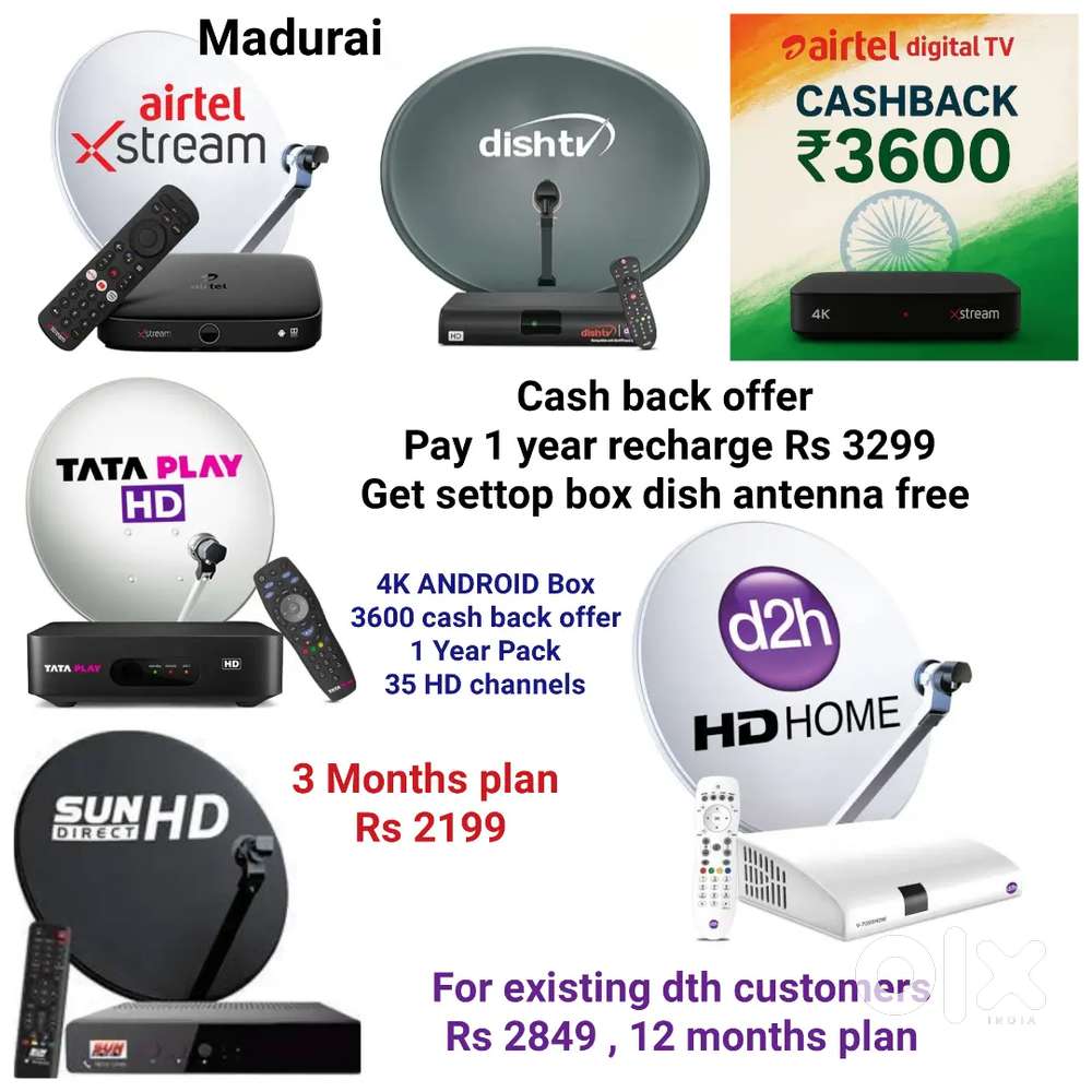 AIRTEL DTH ! TATÀ ! SUNDIRECT ! PLÀY ! DISHTV ! VIDEOCON D2H ! LED TV