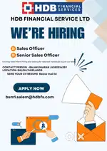 We hiring fresher  sales officer HDB FINANCIAL SERVICE LTD