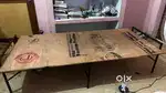 Set of Foldable Bed + Foldable Table + Cusion Chair