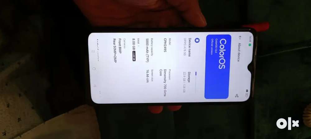 Oppo A78 5g phone Only 2 month old Bill change ha ram8+4 internet 128