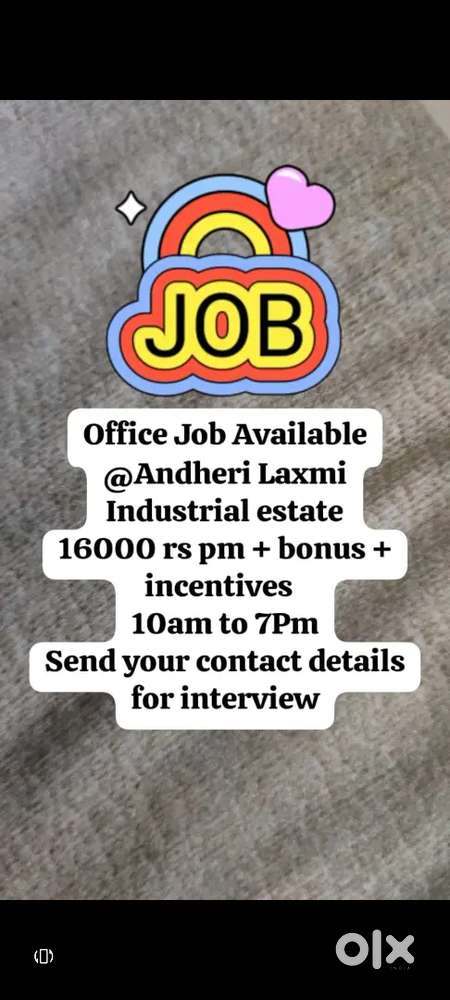Office Job 16k-21k at andheri