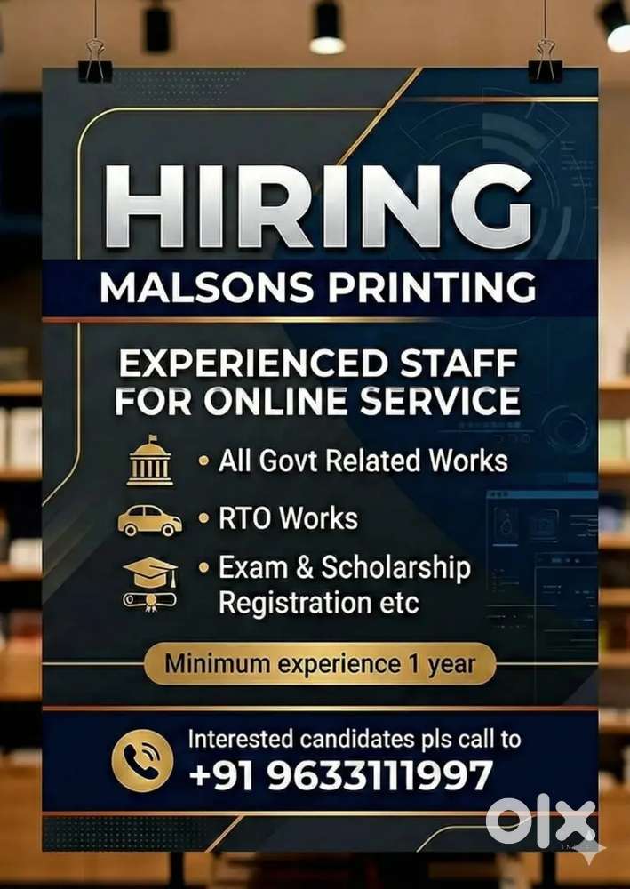 Wanted online service staff