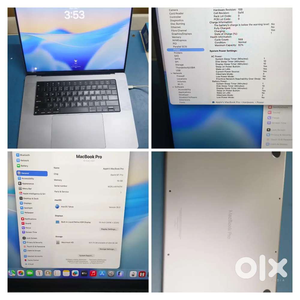 *MacBook Pro A2485*
M1 16 GB Ram /512 GB SSD
16 inches Retina screen*