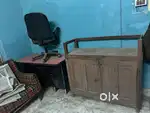 2 computer table sofa and other wooden furniture