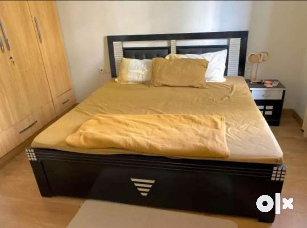 Double bed (cot) with mattress for sale