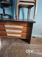 Office table chair and plastic chairs