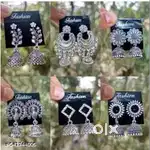 Stylish silver plated jhumkas set of 6 pairs earrings for women & girl