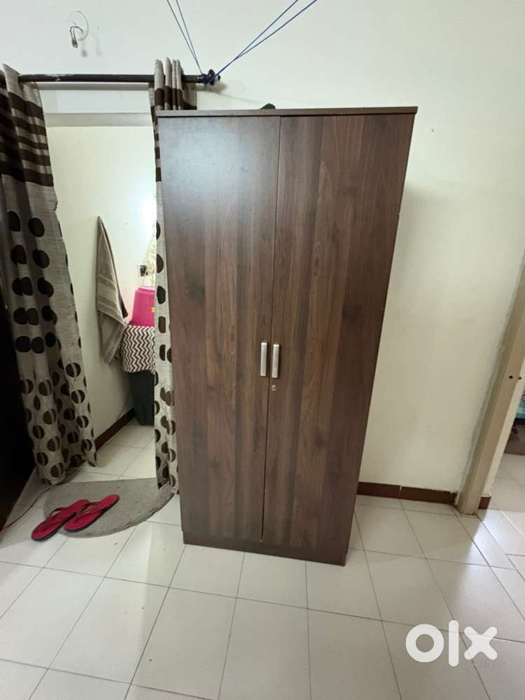 Kibo 2 door Wardrobe in Lyon Dark brown finish with drawer