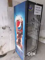 450 litre fridge in working mode with front glass