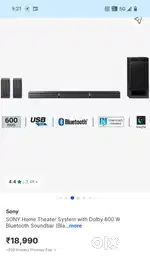 Sony hometheater htrt -3 600w