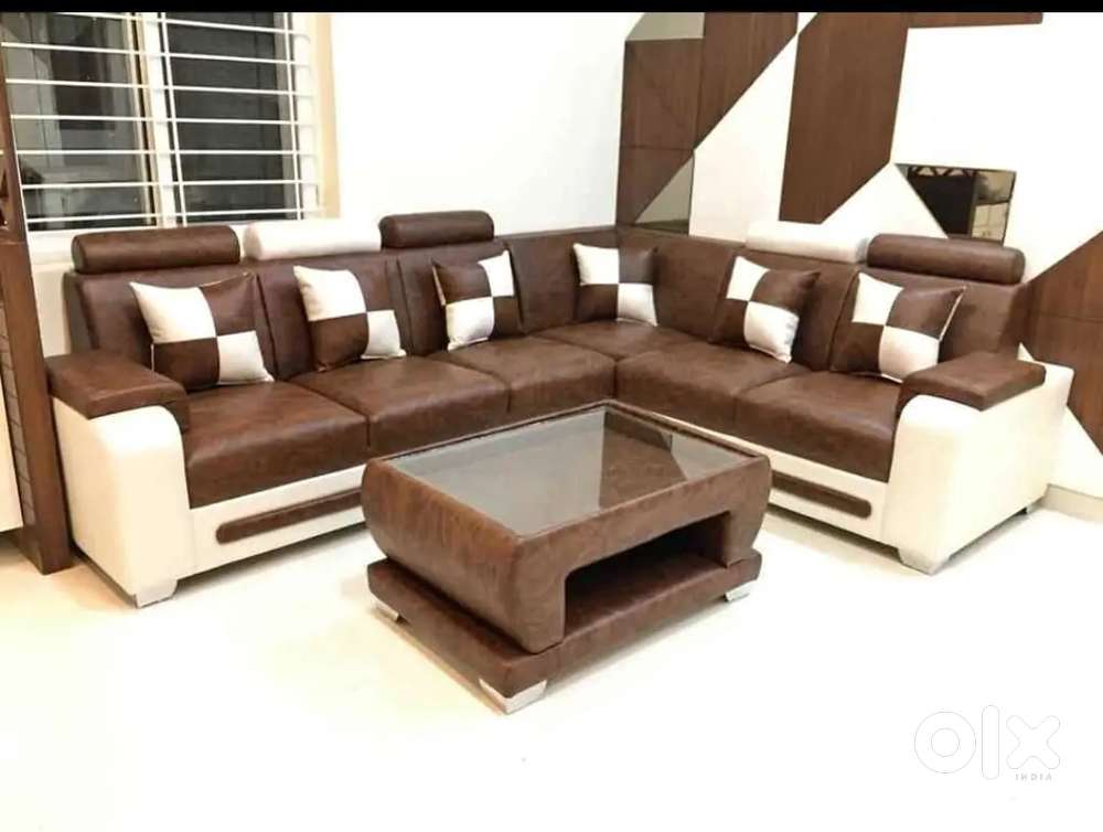 L shape sofa set with attached headrest and Best colour combination