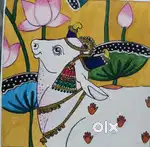 Pichwai Art Painting kamdhenu Cow with her baby