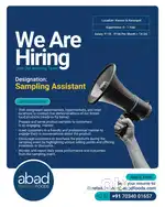 Sampling assistant - Kannur & Kasaragod (experience : 0 - 1 year)