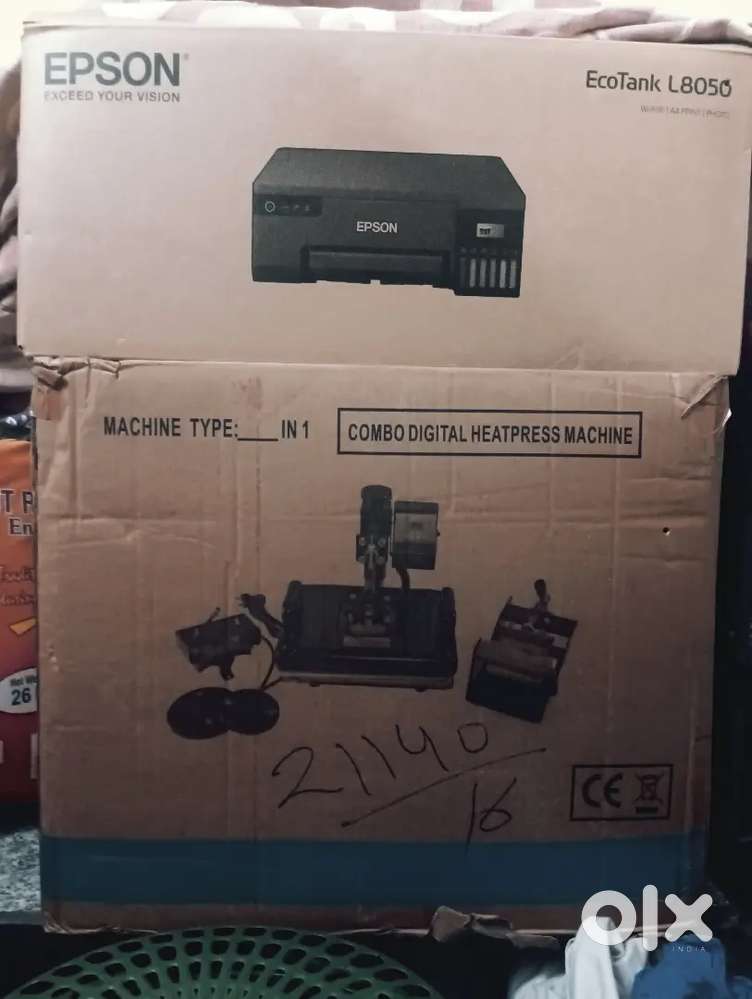 EPSON EcoTank L8050 Color Printer and Combo Digital Heatpress Machine