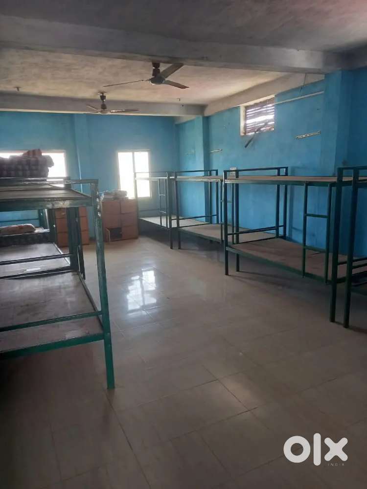 Hostel bed and mattress