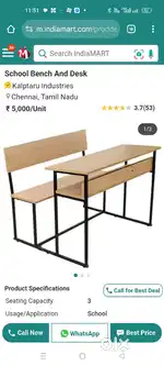 School sitting bench and table long 5000(set)