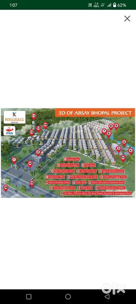 West facing plot, 100m from main road in covered campus.
