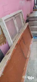 Used wooden door with window