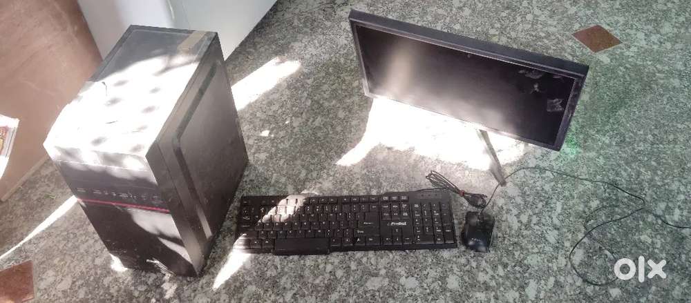 Monitor and cpu and keyboard and mouse
