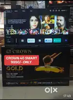 CROWN 40 INCH SMART LED FRAMLESS ONLY 9900 1 year warranty