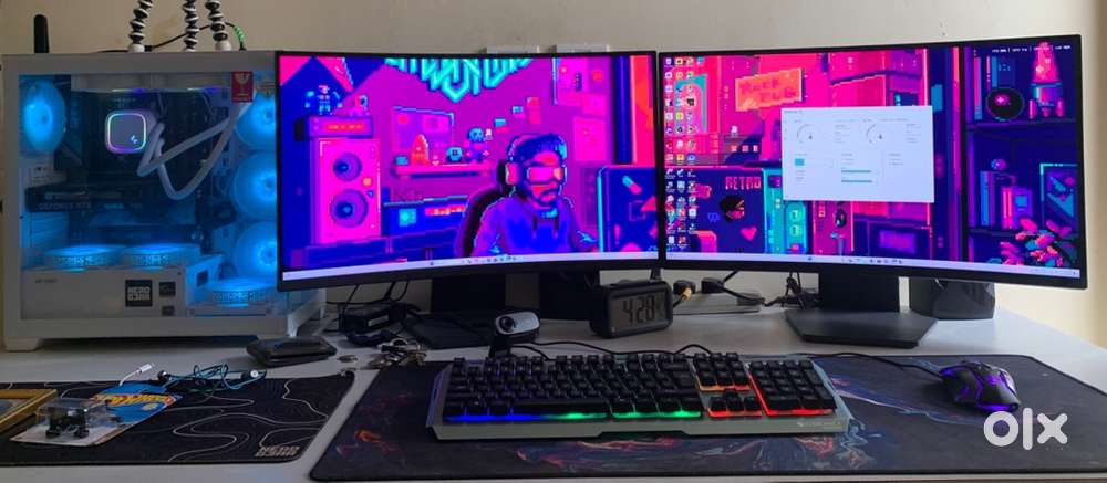 Gaming / Editing PC 4060, 32GB RAM 1TB with Dual Monitor Setup