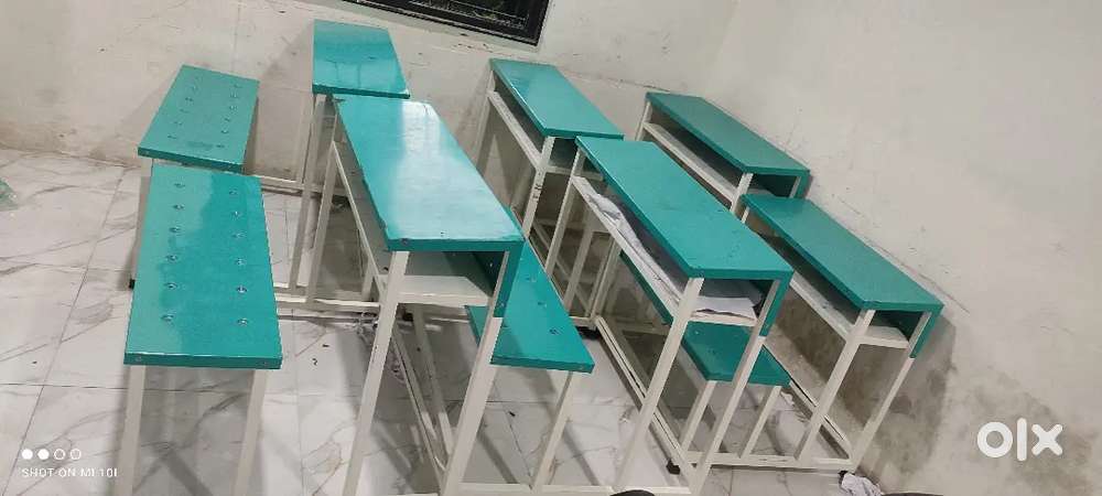Green coloured well condition students Benches  for classes
