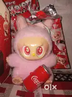 Labubu Rae coco cola happy factor edition  pink with rainbow eyes