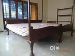 Teak vintage bed + hanger for clothes